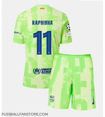 Barcelona Raphinha Belloli #11 Replik 3rd trikot Kinder 2024-25 Kurzarm (+ Kurze Hosen)
